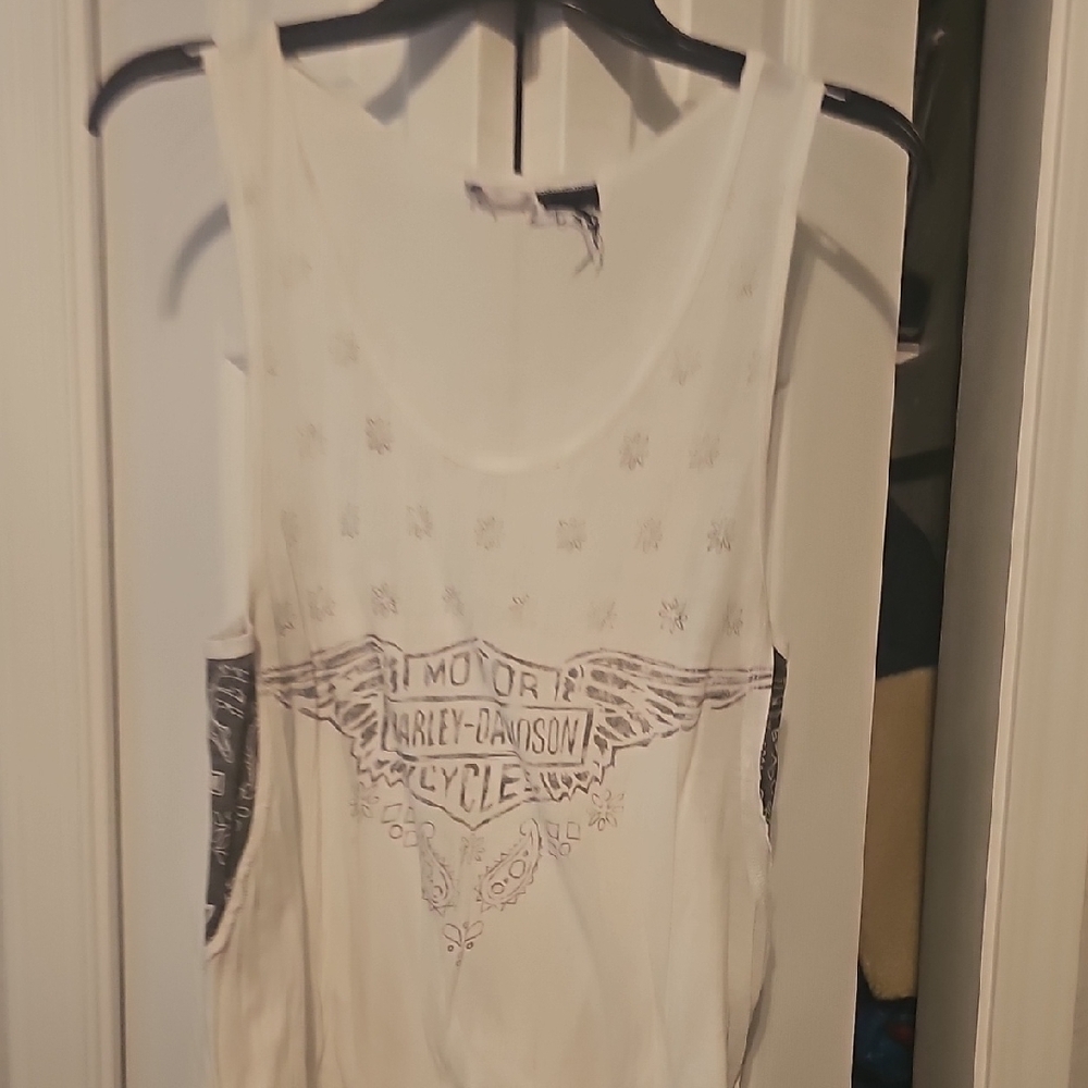 Harley-Davidson White Graphic Tank Top